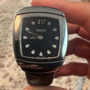Damiani Luxury Black and Silver Watch